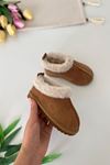 İçi Kürklü Süet Unisex Çocuk Botu - Taba
