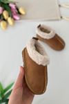İçi Kürklü Süet Unisex Çocuk Botu - Taba