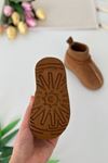 İçi Kürklü Çorap Detaylı Süet Unisex Çocuk Botu - Taba