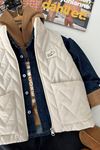 Kapitone Yelekli Denim Erkek Çocuk 4’lü Takım - Krem