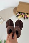 İçi Kürklü Süet Unisex Çocuk Botu - Acı Kahve