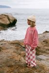 Çilek Baskılı Sweatshirt ve Dama Desenli Pantolonlu Unisex Çocuk 2’li Takım - Pembe