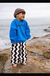 New York Nakışlı Oversize Sweatshirt ve Zikzak Desenli Pantolonlu Erkek Çocuk 2’li Takım - Mavi
